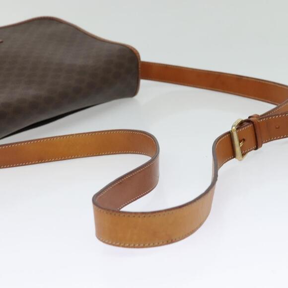 CELINE Macadam Canvas Shoulder Bag Pvc Leather Brown Gold - Picture 7 of 12